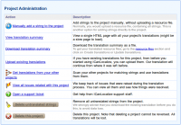 Project Adminstration section for Software Localization